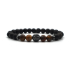 Armband Löwe Tigerauge Onyx Lava
