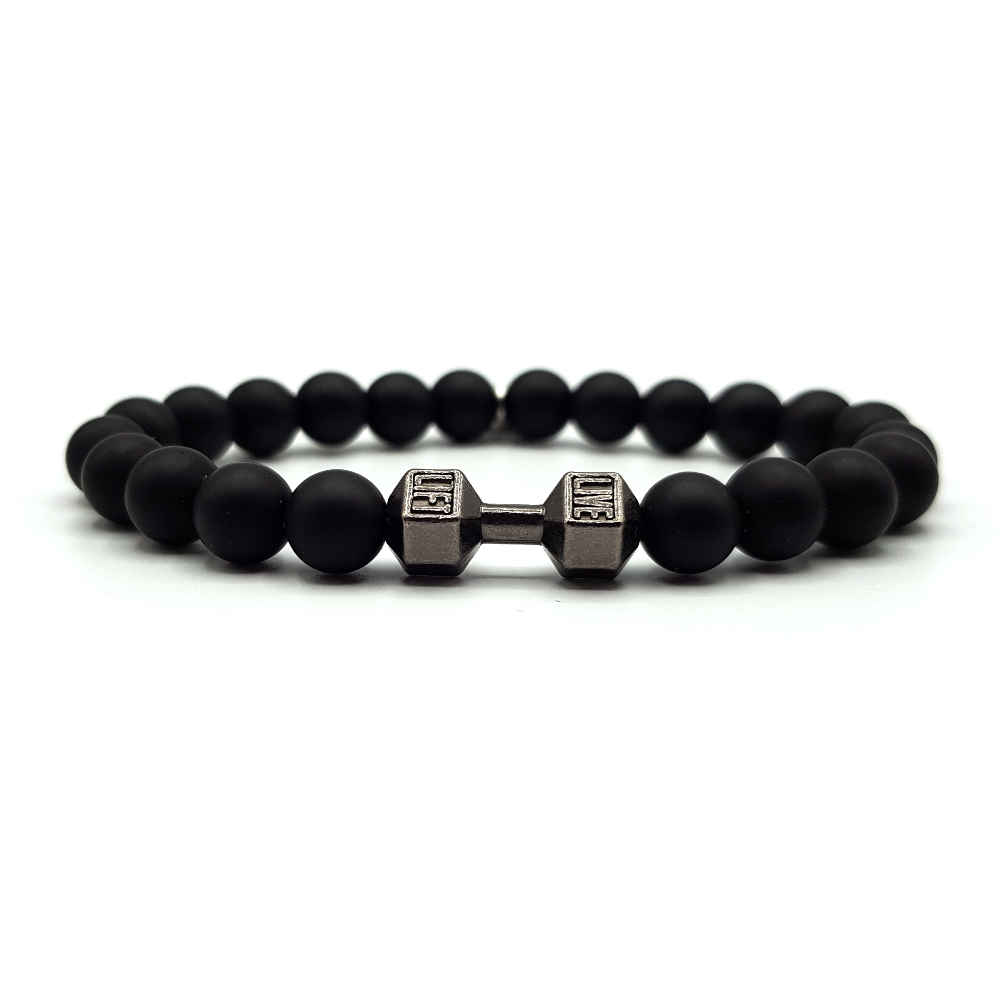 Armband Onyx Hantel 